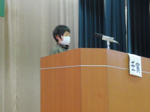 ３年生　和田海斗さんのスピーチ