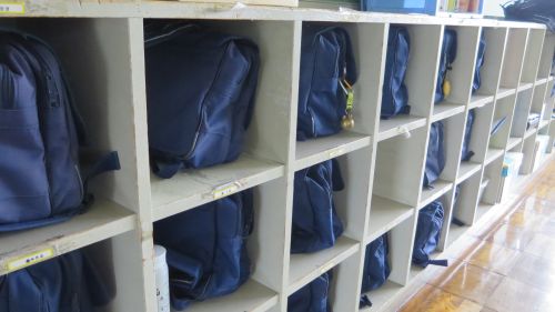 整えられた教室のロッカー（２Ａ）